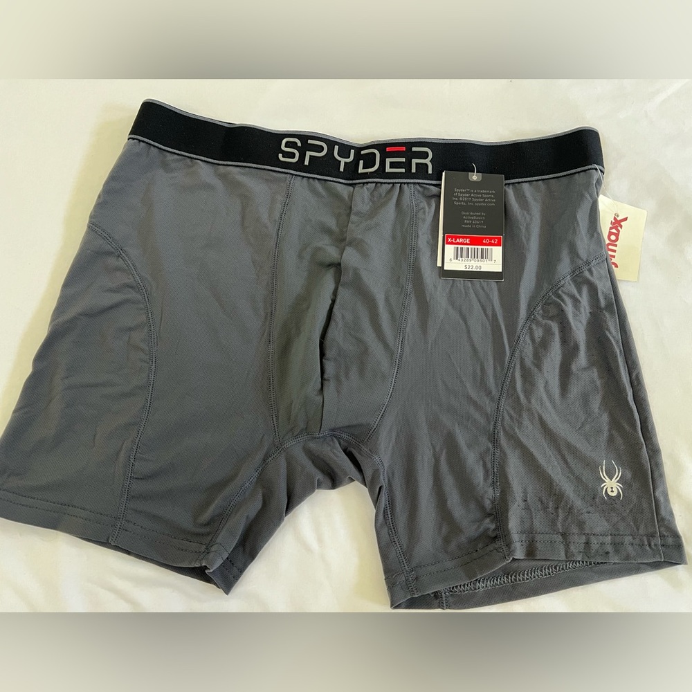 🔥SPYDER UNDERWEAR Elite Men's Boxer Briefs COLOR CHARCOAL EXTRA LARGE NWT $22